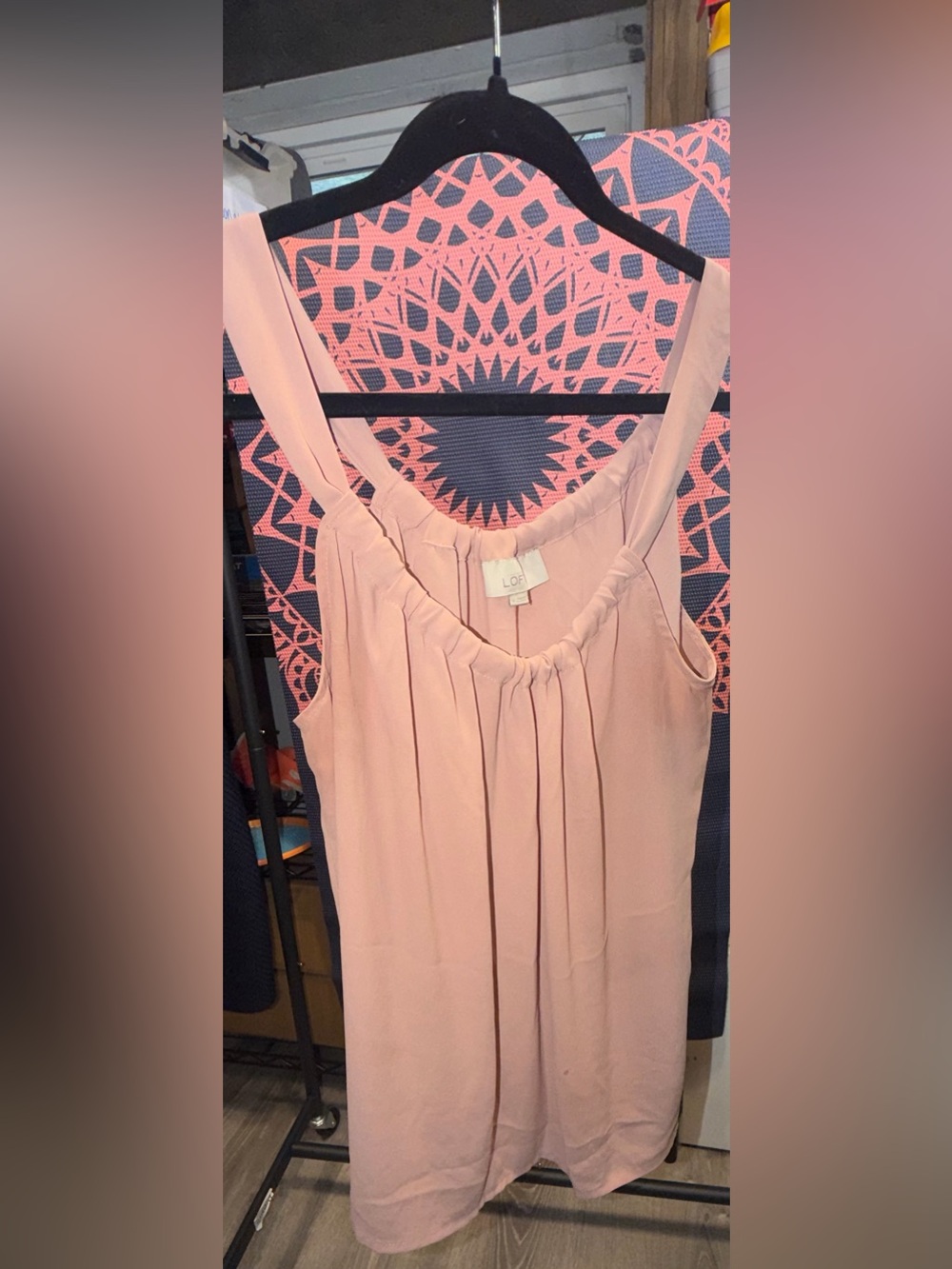 LOFT Light Blush Pink Pleated Camisole Tank